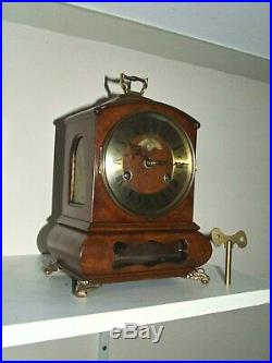 Rare Dutch Warmink/Wuba Mantle Clock, Cabinet, Pendulum Movement, 2 bells