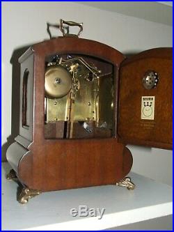 Rare Dutch Warmink/Wuba Mantle Clock, Cabinet, Pendulum Movement, 2 bells