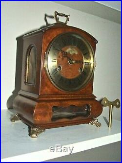 Rare Dutch Warmink/Wuba Mantle Clock, Cabinet, Pendulum Movement, 2 bells