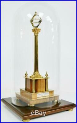 Rare English 8 Day Geoffrey Bell Mystery Heavenly Pillar Clock In Glass Dome