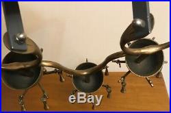 Rare HTF Antique 1800s Brass Horse Sleigh Bells Horse Drawn Carriage Door Chim