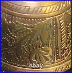 Rare Heavy Brass Religious Bell Cluster with 6 Bells & Copper Handle Sarna Bells