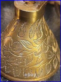 Rare Heavy Brass Religious Bell Cluster with 6 Bells & Copper Handle Sarna Bells