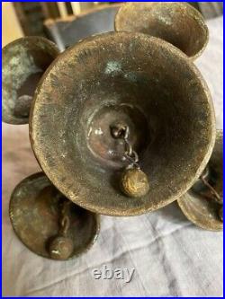 Rare Heavy Brass School Bell With 5 Bells