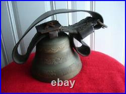 Rare Original Moser Large Swiss Bronze/Brass Cow Bell WithStrap Antique