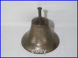 Rare Primitive Heavy Antique Brass Ships / Mission / School / Church Bell