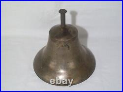 Rare Primitive Heavy Antique Brass Ships / Mission / School / Church Bell