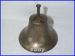 Rare Primitive Heavy Antique Brass Ships / Mission / School / Church Bell