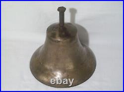 Rare Primitive Heavy Antique Brass Ships / Mission / School / Church Bell