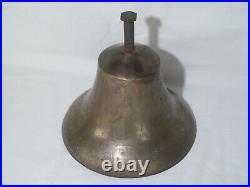 Rare Primitive Heavy Antique Brass Ships / Mission / School / Church Bell