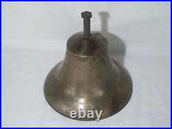 Rare Primitive Heavy Antique Brass Ships / Mission / School / Church Bell