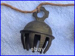 Rare Rope String 4 Vtg Brass Etched Indian Elephant Claw Bells Door Decor 14l Rare Rope String 4 Vtg Brass Etched Indian Elephant Claw Bells Door Decor 14l