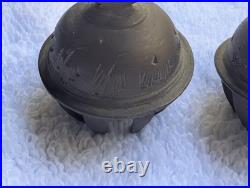 Rare Rope String 4 Vtg Brass Etched Indian Elephant Claw Bells Door Decor 14l