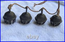 Rare Rope String 4 Vtg Brass Etched Indian Elephant Claw Bells Door Decor 14l Rare Rope String 4 Vtg Brass Etched Indian Elephant Claw Bells Door Decor 14l
