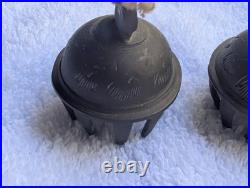 Rare Rope String 4 Vtg Brass Etched Indian Elephant Claw Bells Door Decor 14l