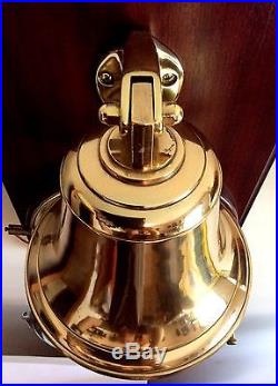 Rare SCHATZ ROYAL MARINER Ship's Nautical Open Bell Clock, Brass withChrome-Bezel