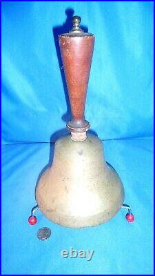 Rare Vintage Antique Brass School Hand Bell USA Air Raid Nautical Survival