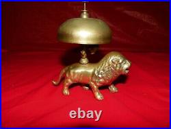 Rare Vintage Antique Ornate Desk Bell With Lion Body Base