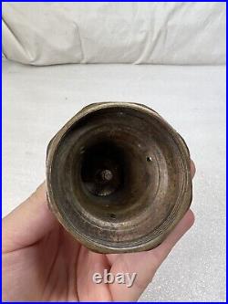 Rare Vintage Old Brass Handmade Table Dinner Chimes School Bell Etched Eagle