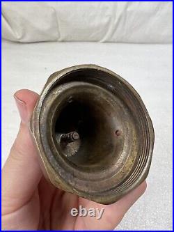 Rare Vintage Old Brass Handmade Table Dinner Chimes School Bell Etched Eagle