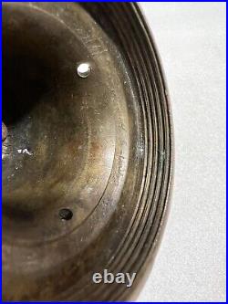 Rare Vintage Old Brass Handmade Table Dinner Chimes School Bell Etched Eagle