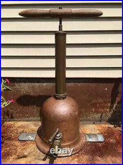 Rare Wm Boekel & Co 1904 Copper & Brass Diving Bell Helmet Hand Air Pump