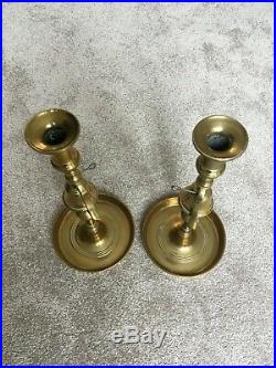 Rare pair of 19th Century Brass Tavern Candlestick With Bell