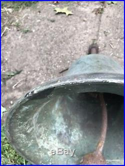 Real Nice Antique Brass Fog Bell From Boston 13 Dia