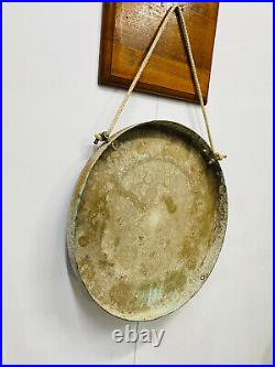 Reclaimed Ship Vintage Old Brass Round Original Tibetan Gong Bell with Stick