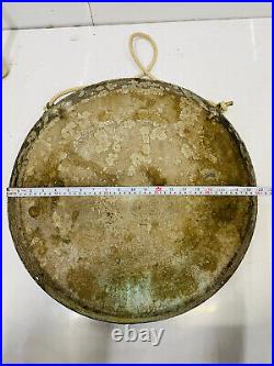 Reclaimed Ship Vintage Old Brass Round Original Tibetan Gong Bell with Stick