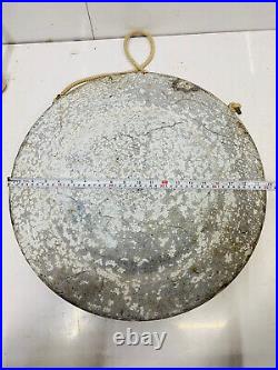 Reclaimed Ship Vintage Old Brass Round Original Tibetan Gong Bell with Stick