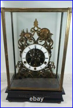Reproduction Triple Fusee 5 bells musical Skeleton under dome clock
