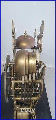 Reproduction Triple Fusee 5 bells musical Skeleton under dome clock