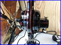 Restored Antique Ge 12 Bell Oscillation DC Fan, Brass Blade And Steel Cage