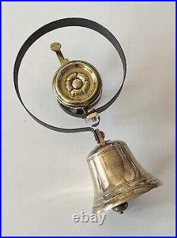 Restored Antique Old Victorian Brass Servants Butler Bell Pull Door Shop (SB301)