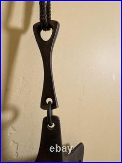Richard Fisher Old Vintage Triple Bell Wind Chime Tuned Beautifully Patina