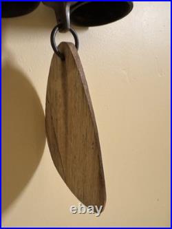 Richard Fisher Old Vintage Triple Bell Wind Chime Tuned Beautifully Patina