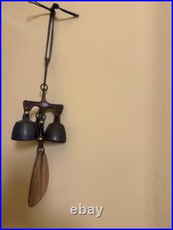 Richard Fisher Old Vintage Triple Bell Wind Chime Tuned Beautifully Patina