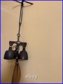 Richard Fisher Old Vintage Triple Bell Wind Chime Tuned Beautifully Patina