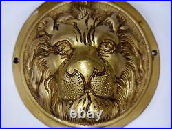 Round Shape Lion Door Knocker Brass Jungle Beast Door Bell Home Decor AJ142