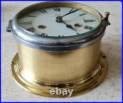 Royal Mariner Schatz Ships Clock W. Germany Brass Bulkhead Waking Bells Silent