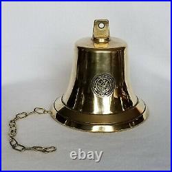 SHIP'S BELL DATED 1841 with MAKER'S LOGO & ORIGINAL CLAPPER, VINTAGE CAST BRASS