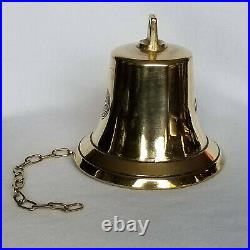 SHIP'S BELL DATED 1841 with MAKER'S LOGO & ORIGINAL CLAPPER, VINTAGE CAST BRASS