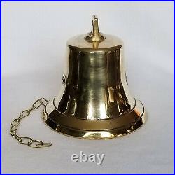 SHIP'S BELL DATED 1841 with MAKER'S LOGO & ORIGINAL CLAPPER, VINTAGE CAST BRASS