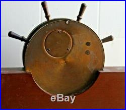 Salem Clock (ships) on Mahogany Base 8-day & bell. With Key & paperwork