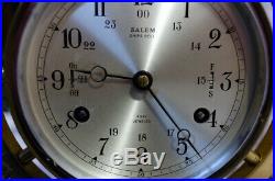 Salem ships bell clock 8-day movement. Vintage 1970s