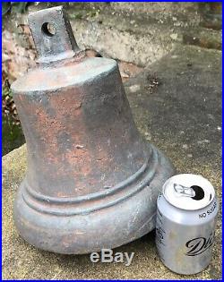 Salvaged Antique Georgian brass bronze ship Fire Alarm Scramble bell Vintage Old