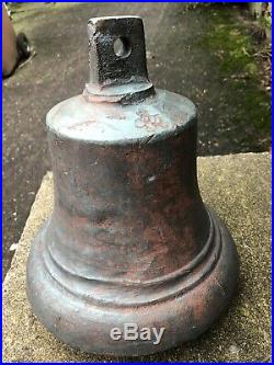 Salvaged Antique Georgian brass bronze ship Fire Alarm Scramble bell Vintage Old