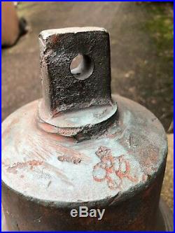 Salvaged Antique Georgian brass bronze ship Fire Alarm Scramble bell Vintage Old