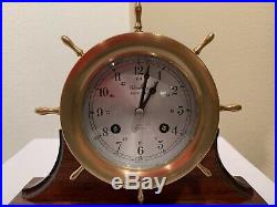 Schatz Admiralty Ships Bell Clock 8 Day 7 Jewels Mounted in Working Condition